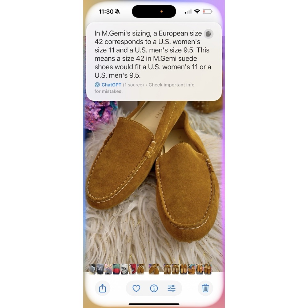 New M. GEMI The Felize Shearling Brown/rust Suede Moc  42 Women's US Size 11 - Picture 11 of 16